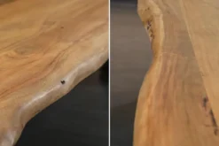 Massive Baumstamm Bank MAMMUT NATURE 160cm Akazienholz 3,5cm dicke Platte