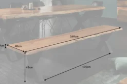 Massive Baumstamm Bank MAMMUT NATURE 160cm Akazienholz 3,5cm dicke Platte