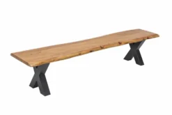 Massive Baumstamm Bank MAMMUT NATURE 160cm Akazienholz 3,5cm dicke Platte