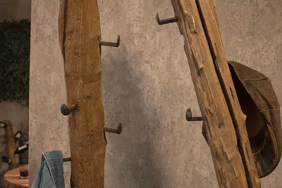 Massive Garderobe HEMINGWAY 200cm Teakholz Kleiderständer