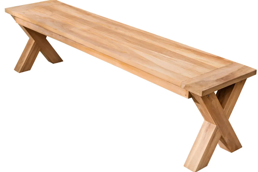 Massive Gartenbank EMPIRE TEAK 180cm Sitzbank Teakholz wetterfest