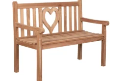 Massive Gartenbank EMPIRE TEAK Herz 120cm natur Teakholz