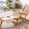 Massive Gartenliege EMPIRE TEAK 175cm natur Teakholz Deckchair verstellbar