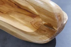 Massive Holzschale BALI 60cm Teakholz mit Griff natürliche Maserung