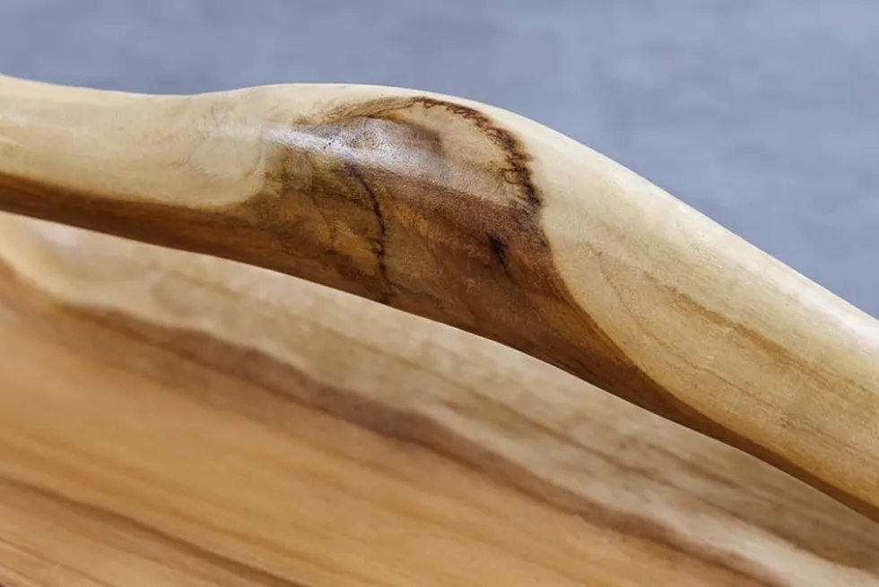 Massive Holzschale BALI 60cm Teakholz mit Griff natürliche Maserung
