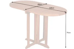 Massiver Balkontisch EMPIRE TEAK 120cm natur Teakholz klappbar Gartentisch Outdoor
