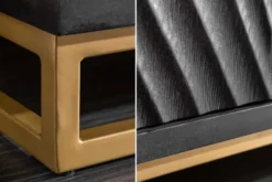 Massiver Barschrank SCORPION 141cm schwarz Mangoholz mit 3D Schnitzereien