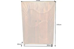 Massiver Barschrank SCORPION 141cm braun Mangoholz aufwendige 3D Schnitzereien