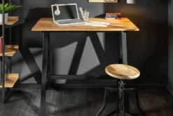 Massiver Bartisch CASTLE 120cm Wildeiche natur Stehtisch Industrial Design