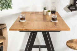 Massiver Bartisch CASTLE 120cm Wildeiche natur Stehtisch Industrial Design