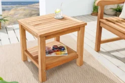 Massiver Beistelltisch EMPIRE TEAK 50cm natur Teakholz