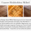Massiver Beistelltisch FACTORY 45cm natur Mangoholz geflammt auf Rollen