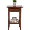 Massiver Beistelltisch HEMINGWAY 55cm coffee Mahagoniholz Shabby Chic Telefontisch