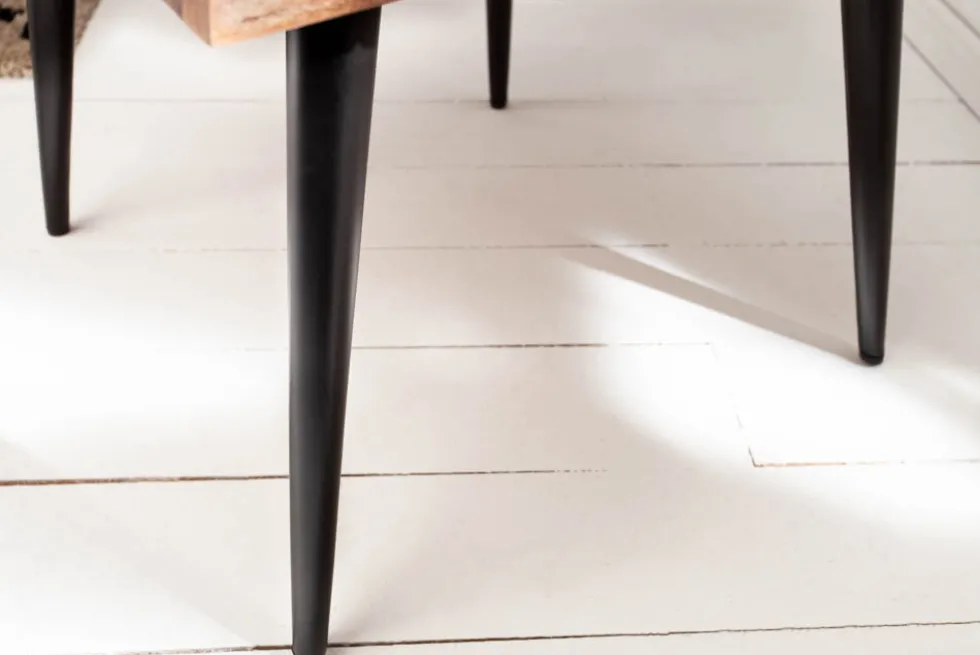 Massiver Beistelltisch ORGANIC LIVING 60cm braun Akazie Couchtisch Live Edge