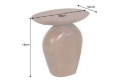 Massiver Beistelltisch ORGANIC 50cm braun Mangoholz oval Säulenfuß