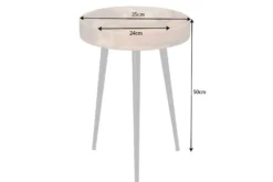 Massiver Beistelltisch PURE NATURE 35cm natur Mangoholz rund mit schwarzen Metallbeinen