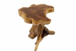 Massiver Beistelltisch ROOT 40cm Teakholz mit Jahresringen