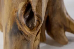 Massiver Beistelltisch ROOT 40cm Teakholz mit Jahresringen