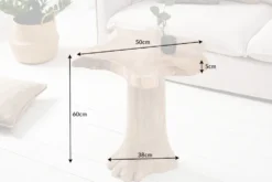 Massiver Beistelltisch ROOT 60cm Teakholz mit Jahresringen