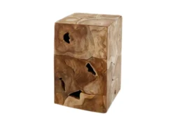 Massiver Beistelltisch SQUARE 30cm Teakholz Würfel Sitzhocker