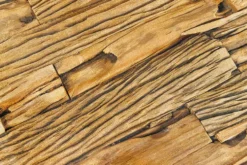 Massiver Couchtisch BARRACUDA 110cm antik natur Teakholz X-Gestell Glasplatte