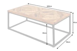 Massiver Couchtisch INFINITY HOME 100cm Mangoholz Industrial Design