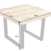 Massiver Couchtisch IRON CRAFT 60cm Mangoholz Industrial Design