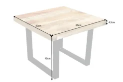 Massiver Couchtisch IRON CRAFT 60cm Mangoholz Industrial Design