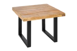 Massiver Couchtisch IRON CRAFT 60cm Mangoholz Industrial Design