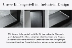 Massiver Couchtisch IRON CRAFT 60cm Mangoholz Industrial Design