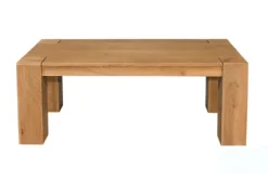 Massiver Couchtisch MAKASSAR 100cm natur Mangoholz cream finish einzigartige Maserung