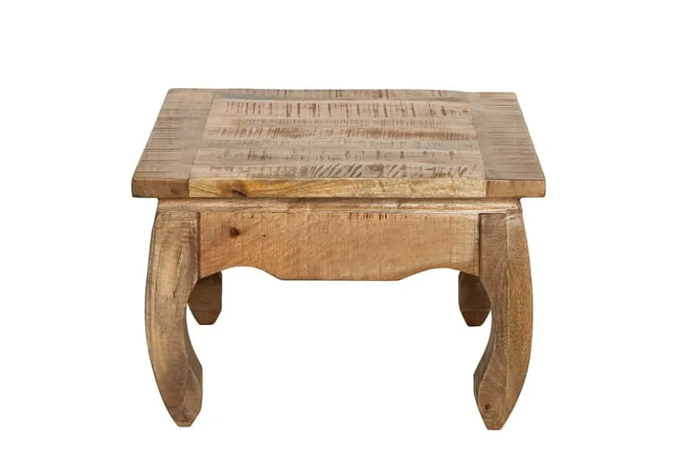 Massiver Couchtisch OPIUM ANTIQUE 60cm natur Mangoholz Beistelltisch