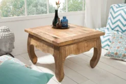 Massiver Couchtisch OPIUM ANTIQUE 60cm natur Mangoholz Beistelltisch
