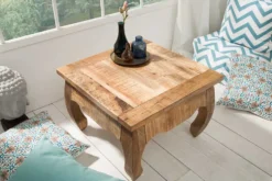 Massiver Couchtisch OPIUM ANTIQUE 60cm natur Mangoholz Beistelltisch