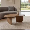 Massiver Couchtisch ORGANIC 120cm natur honey finish Mangoholz organische Form