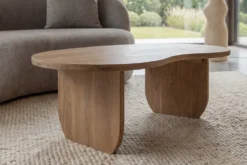 Massiver Couchtisch ORGANIC 120cm natur honey finish Mangoholz organische Form