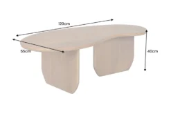 Massiver Couchtisch ORGANIC 120cm natur honey finish Mangoholz organische Form