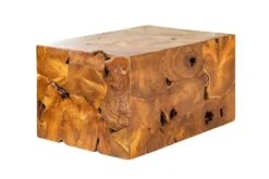 Massiver Couchtisch SQUARE 90cm Teakholz Würfel Handarbeit