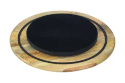 Massiver Drehteller SERVANT 60cm natur Mangoholz drehbare Servierplatte rund