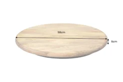 Massiver Drehteller SERVANT 50cm natur Mangoholz drehbare Servierplatte rund