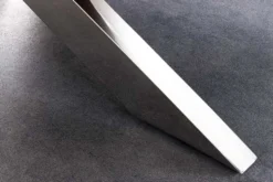 Massiver Esstisch BARRACUDA 220cm braun Teakholz silber Sterngestell Glasplatte