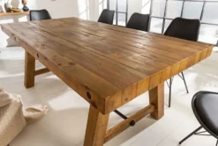 Massiver Esstisch FINCA 200cm vintage braun recyceltes Pinienholz Industrial Design