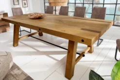 Massiver Esstisch FINCA 240cm vintage braun recyceltes Pinienholz Industrial Design