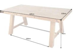Massiver Esstisch FINCA 240cm vintage braun recyceltes Pinienholz Industrial Design