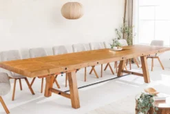 Massiver Esstisch FINCA 300-400cm vintage braun verlängerbar recyceltes Pinienholz