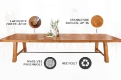 Massiver Esstisch FINCA 300cm vintage braun recyceltes Pinienholz