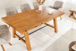 Massiver Esstisch FINCA 165-240cm vintage braun verlängerbar recyceltes Pinienholz