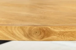 Massiver Esstisch GALAXIE 240cm braun Mangoholz oval schwarz Eisen Sterngestell