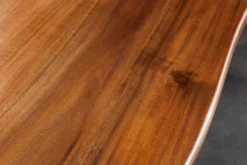 Massiver Esstisch GENESIS 160cm braun Akazienholz schwarz X-Gestell Baumkante