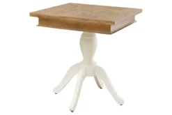 Massiver Esstisch HAMPTONS 70cm hellbraun creme recycelte Pinie Bistrotisch